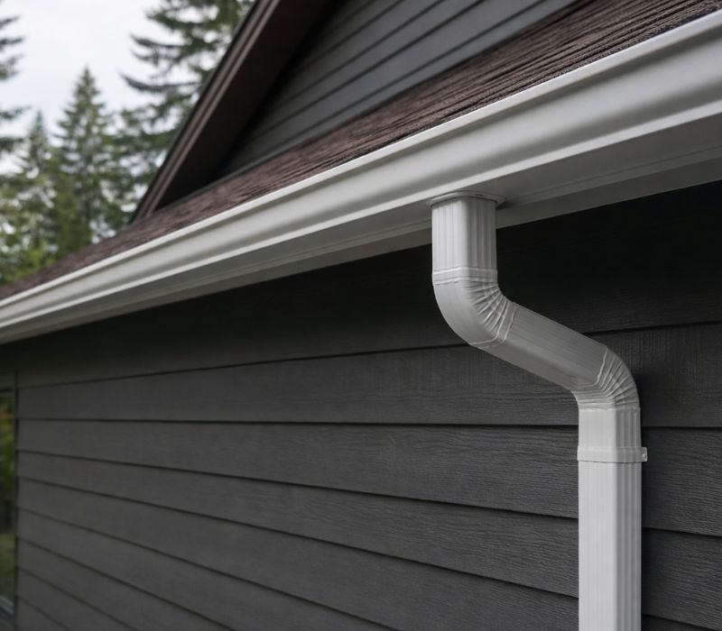 Seamless gutter installation on a home